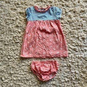 Baby Boden Easter bunny dress and bloomers 12-18 m